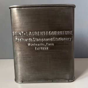 World Market Industrial Metal Pencil Holder Saint-Laurent Paris Desk Organizer